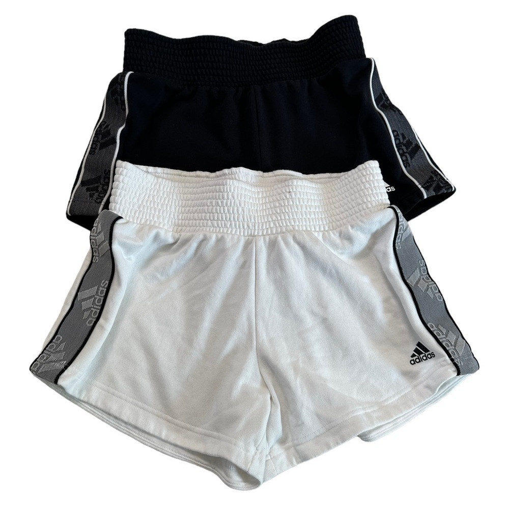 2 Pair Adidas Multi Sports Black & White Shorts Size Medium